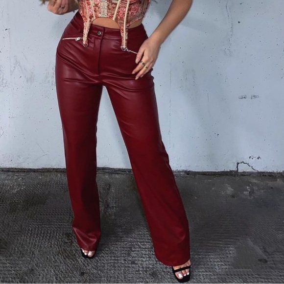 Oh Polly Pants & Jumpsuits Oh Polly Faux Leather Trousers Poshmark